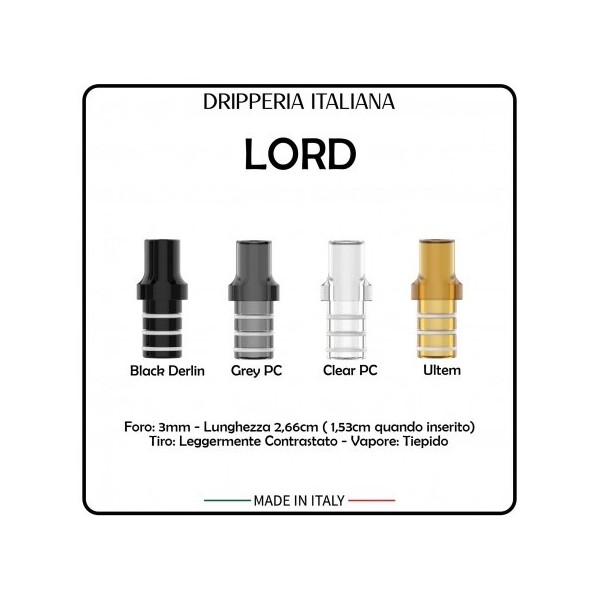 Drip Tip Dripperia Italiana x Kiwi Lord Black Delrin