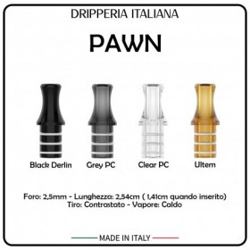 Drip Tip Dripperia Italiana x Kiwi Pawn Black Delrin