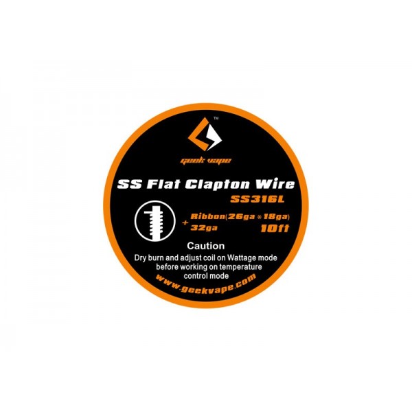 GEEKVAPE - Flat Clapton SS316 Wire Ribbon (26GAx18GA)+32GA 3mt