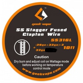 GEEKVAPE - STAGGER FUSED CLAPTON SS316L (26GA+32*2 + 32GA) 3MT