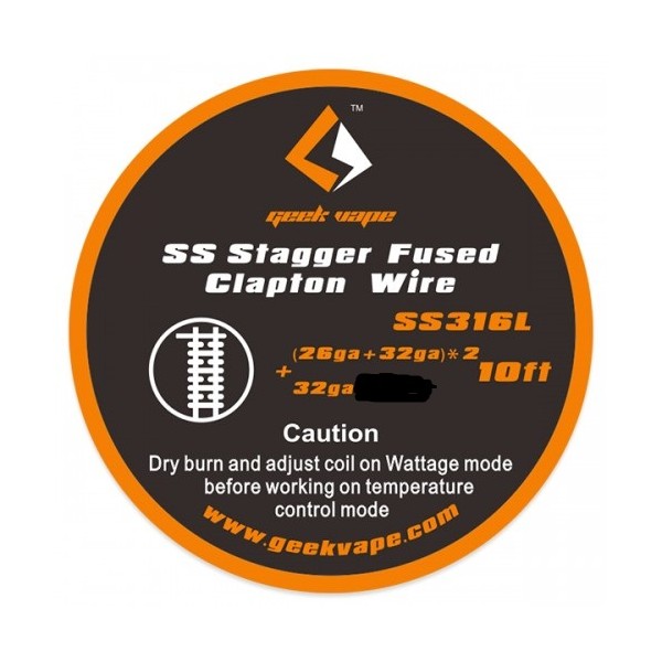 GEEKVAPE - STAGGER FUSED CLAPTON SS316L (26GA+32*2 + 32GA) 3MT