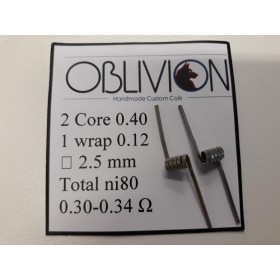 OBLIVION HANDMADE CUSTOM COILS - Fused - 2 Core - 0.30-0.34 ohm