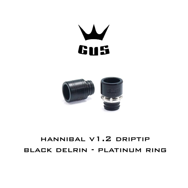 GUS Hannibal v1.2 Driptip Delrin Black Platinum Ring