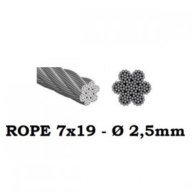 Stainless Steel Wire Rope 7x19 2,5mm