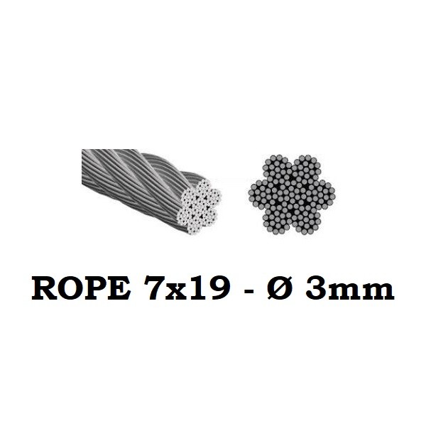 Stainless Steel Wire Rope 7x19 3mm