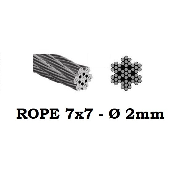 Stainless Steel Wire Rope 7x7 2mm